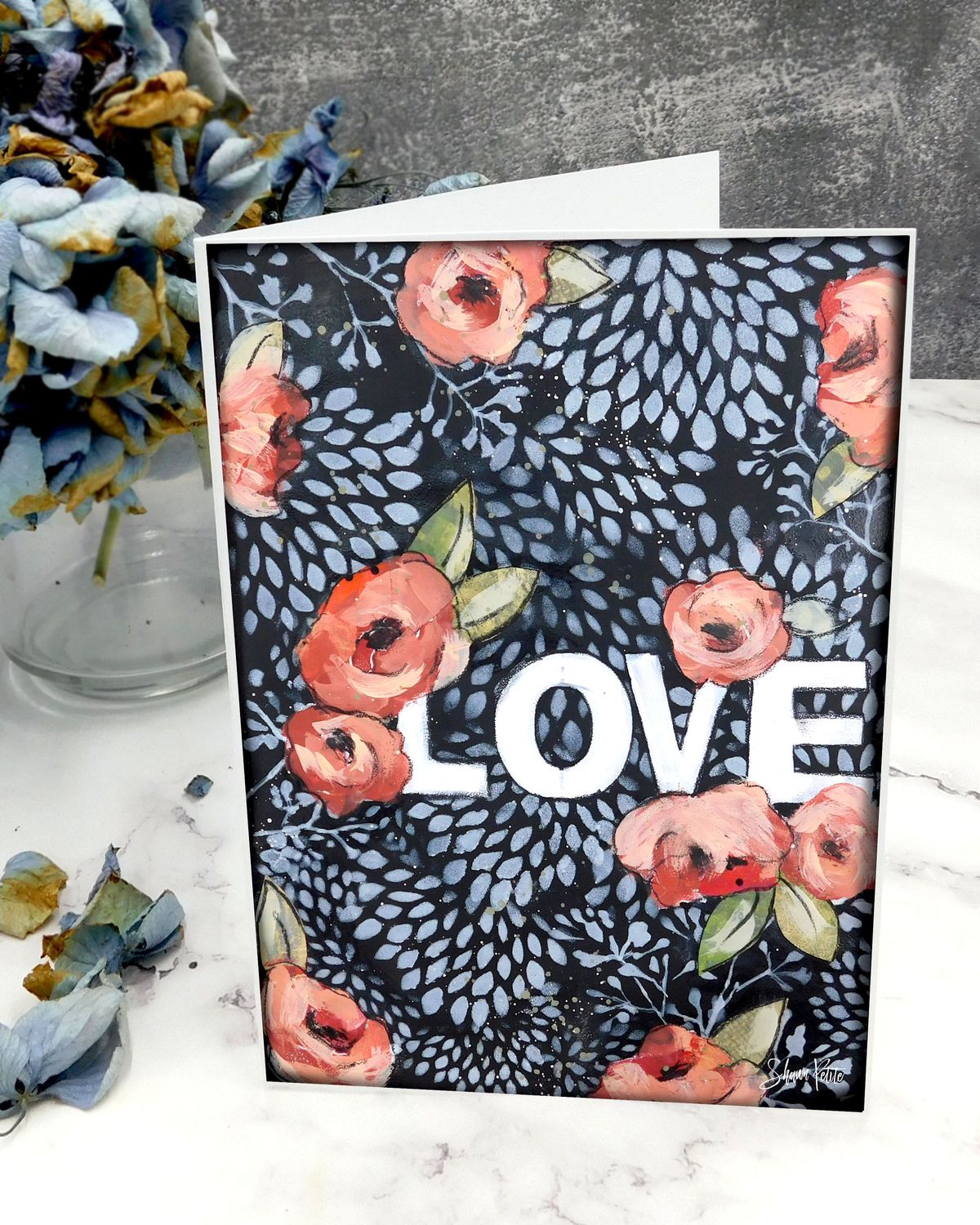 "Love" roses 5x7 card