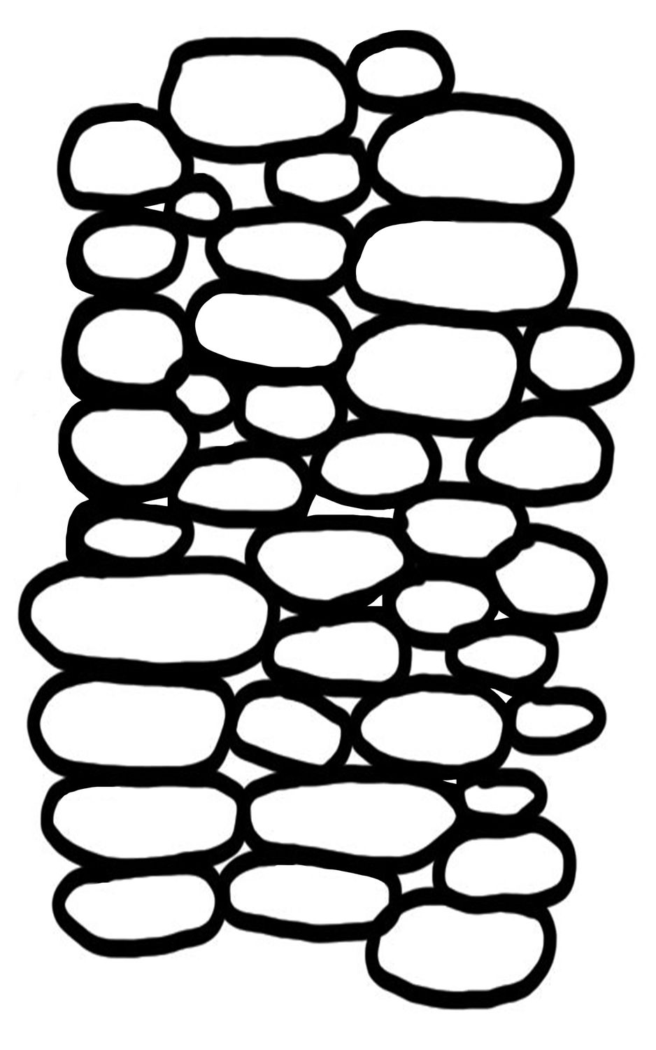 Doodle stacked stone with mask stencil 5x8