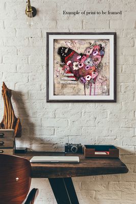 "Transformation is not a future event" butterfly floral, Print to be Framed