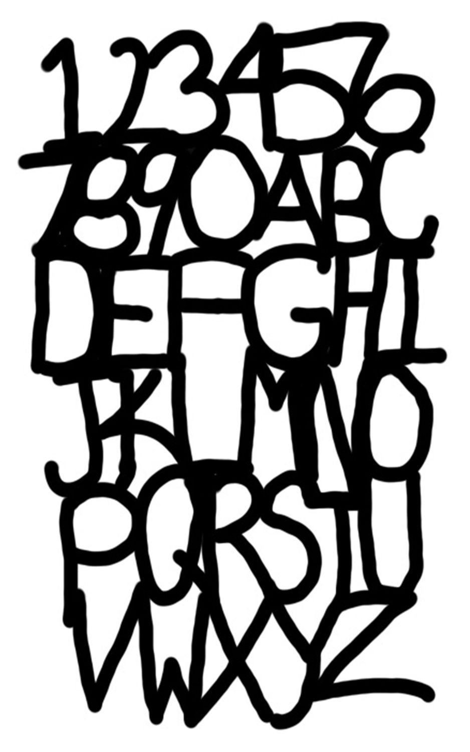 Doodle Numbers and Letters with mask stencil 5x8