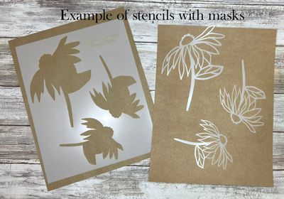 Scribbly vines with 2 masks stencil 9x12