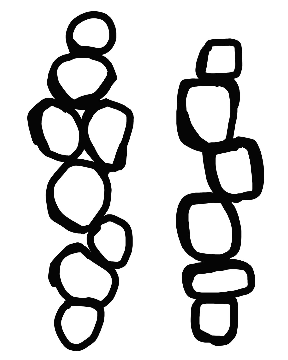 Topsy Turvy with 2 masks stencil 8x10