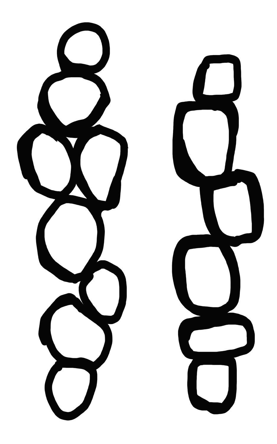 Topsy Turvy with 2 masks stencil 5x8