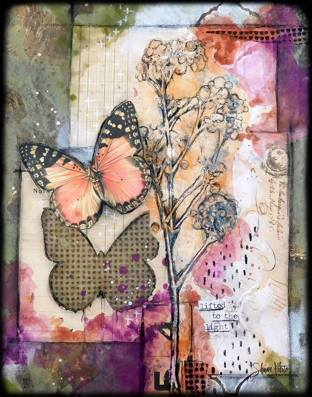 "Lifted to the light", butterfly Print to be Framed