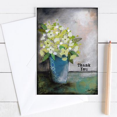"Thank you" floral 5x7 card