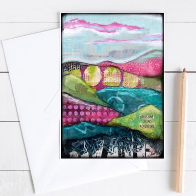 "Life is one grand adventure" 5x7 card