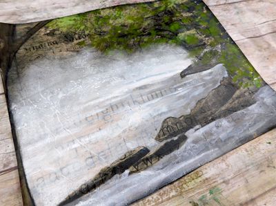 "Misty Waters" 8x10 mixed media original