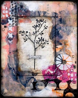 "Healing" abstract flower Print to be framed