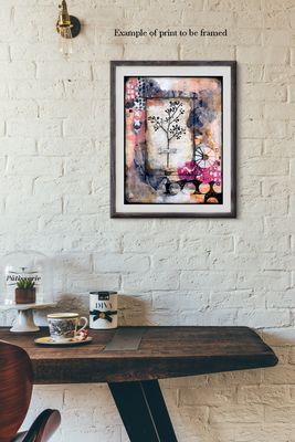 "Healing" abstract flower Print to be framed
