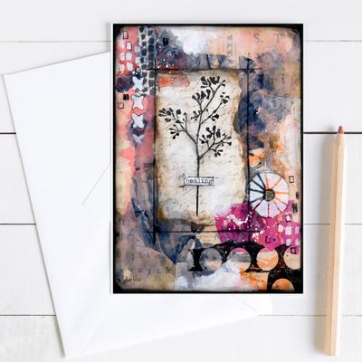 "Healing" 5x7 abstract card