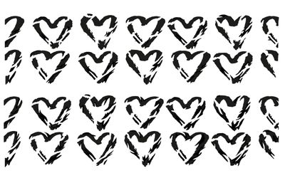 Brushed Hearts stencil 5x8