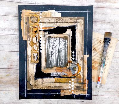 "Rooted" 11x14 mixed media original in frame
