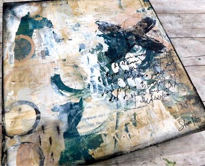 "Wonder through the unknown" 10x10 mixed media original on birch wood