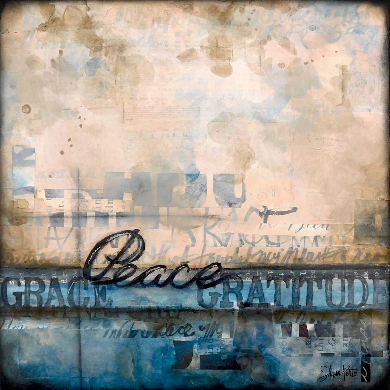 "Peace, Grace, Gratitude" Print to be Framed