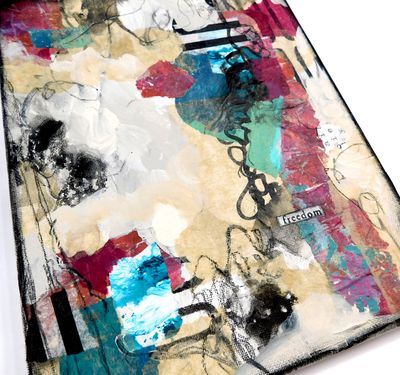 "Freedom" mixed media abstract 8x10 original canvas