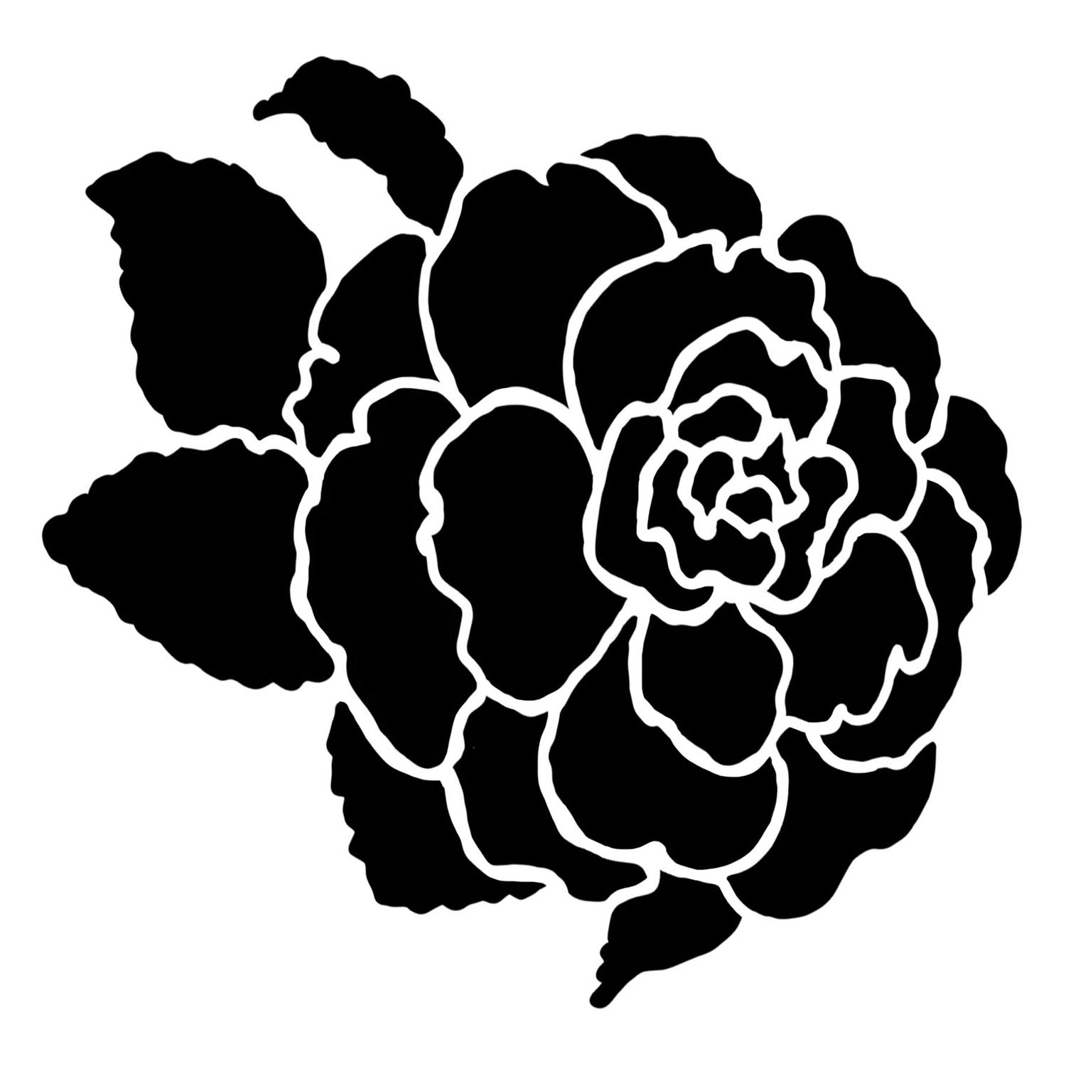 Wild Rose stencil 6x6