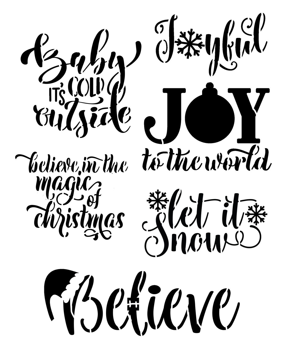 Christmas Words Joyful, 8x10 "CLEARANCE"