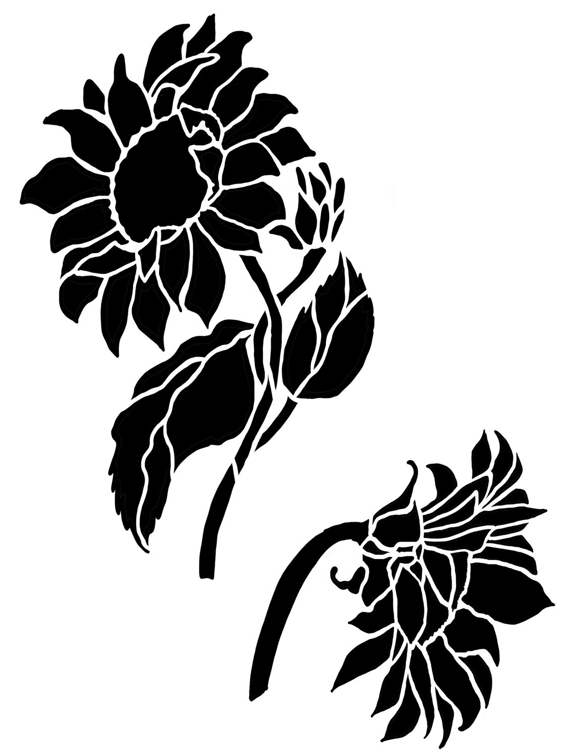 Sunflower Duo stencil 9x12