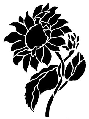 Sunflower 1 stencil 9x12