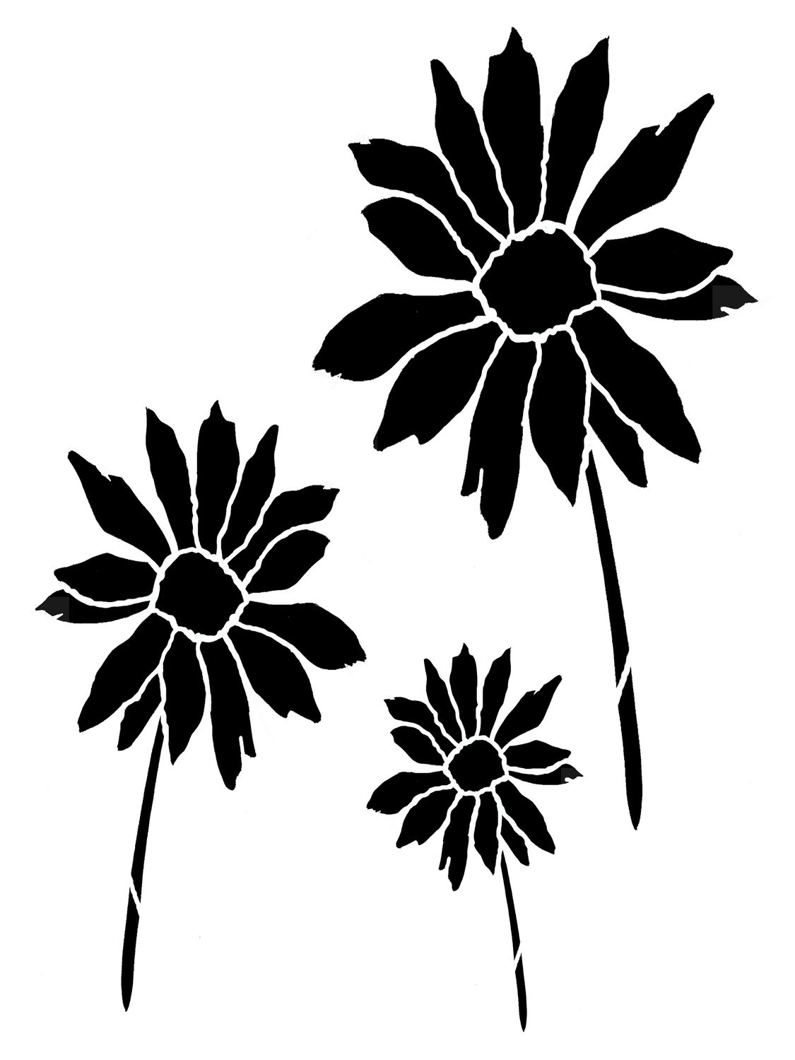 Daisy 2 stencil 9x12