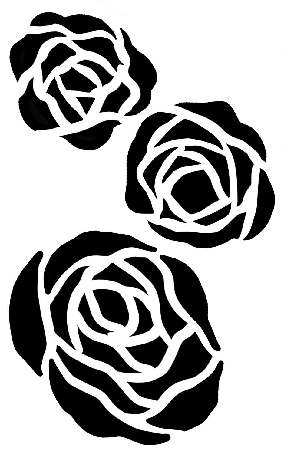 Just Roses 2 stencil 5x8