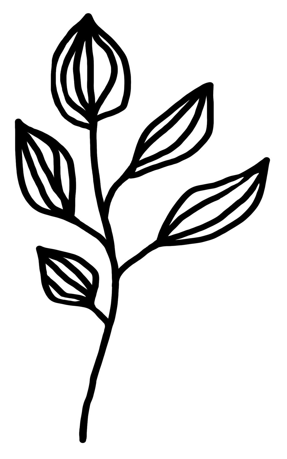 Scratchy Leaves with mask stencil 5x8