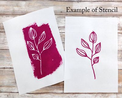 Scratchy Leaves with mask stencil 5x8