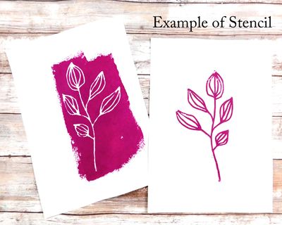 Scratchy Leaves with mask stencil 5x8