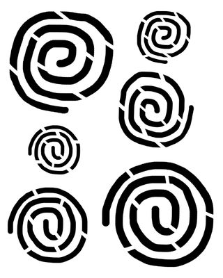 Spirals stencil 8x10