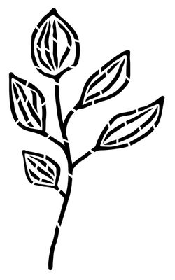 Scratchy Leaves stencil 5x8