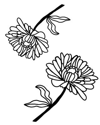 Peony masks stencil 8x10