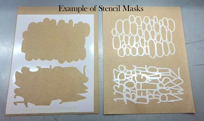 Peony Flowers with 2 masks stencil 8x10