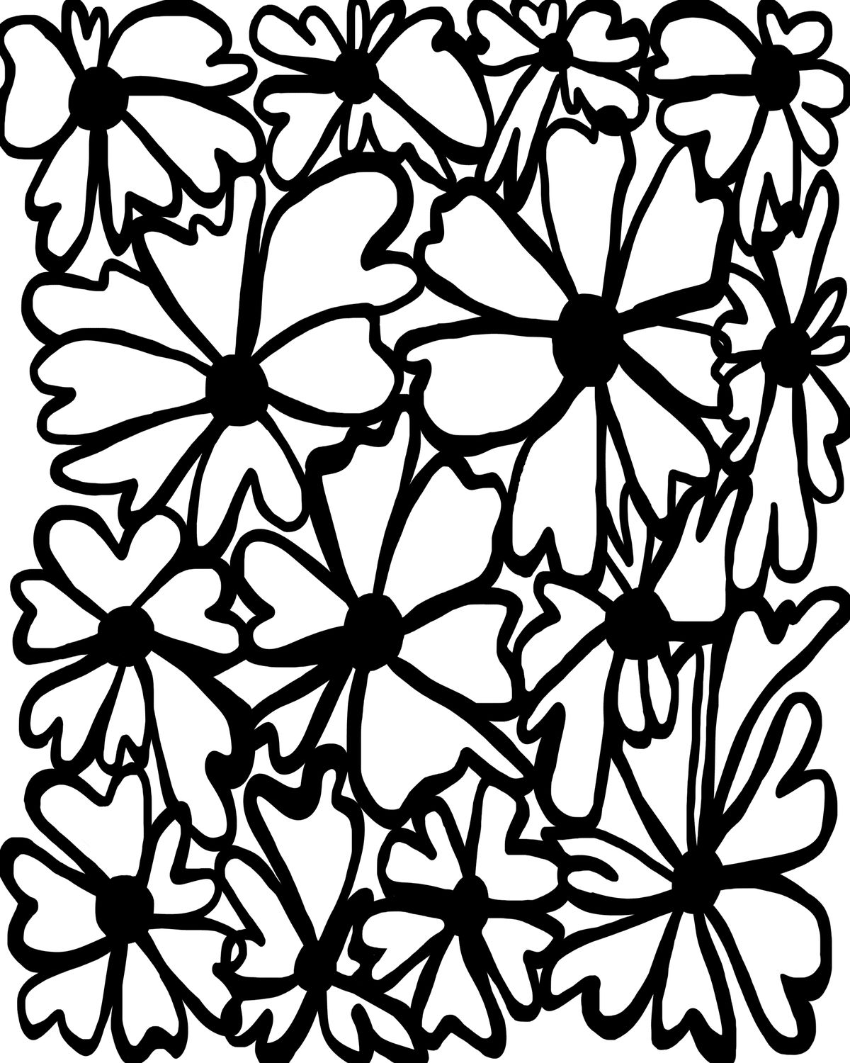 Background Flowers mask stencil 8x10