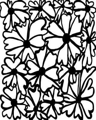Background Flowers mask stencil 8x10