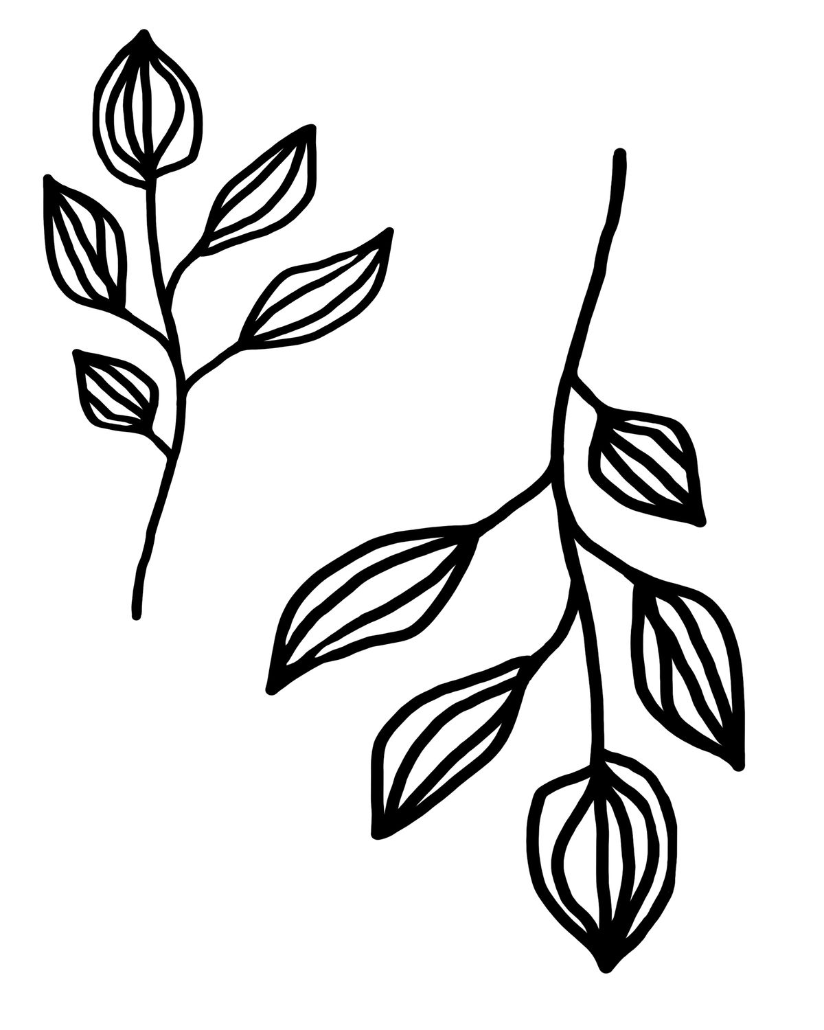 Scratchy Leaves masks stencil 8x10