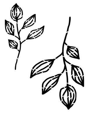 Scratchy Leaves stencil 8x10