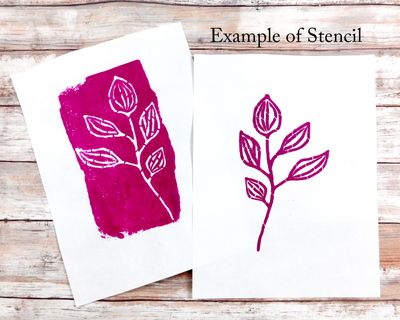 Scratchy Leaves stencil 8x10