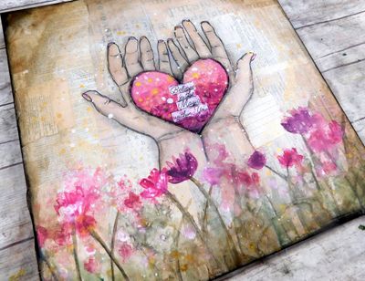 "Believe in the magic within you" mixed media original 12x12