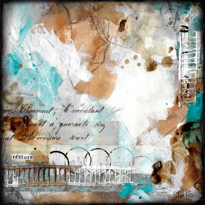 "Restore" 8x8 mixed media original on Bristol paper