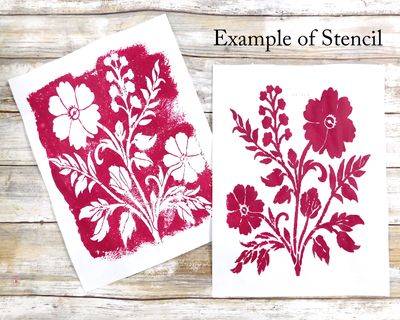 Floral Bush Stencil 8x10