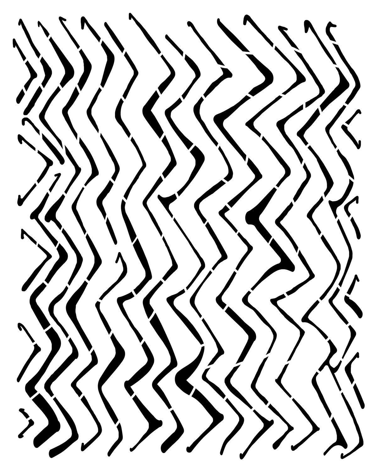 Zig Zags stencil 8x10