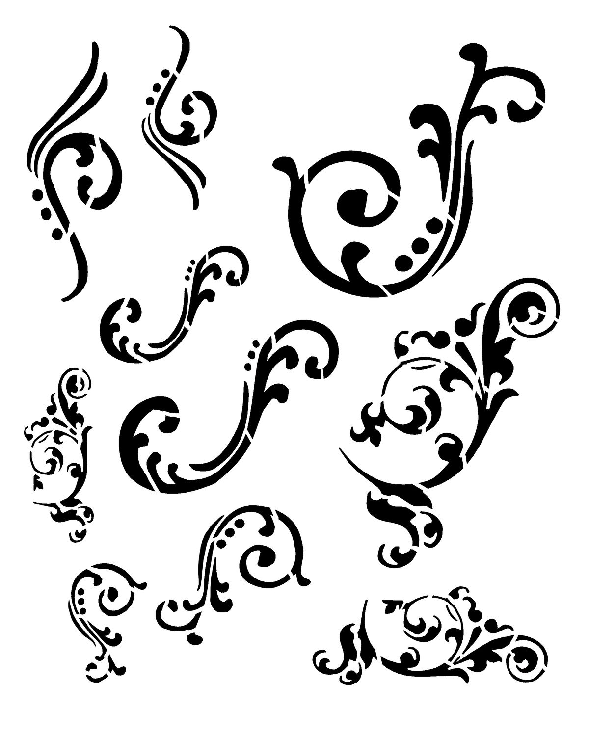 Flourish stencil 8x10 "CLEARANCE"