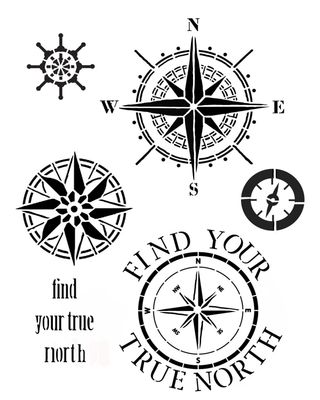 Find your true north stencil 8x10 "CLEARANCE"