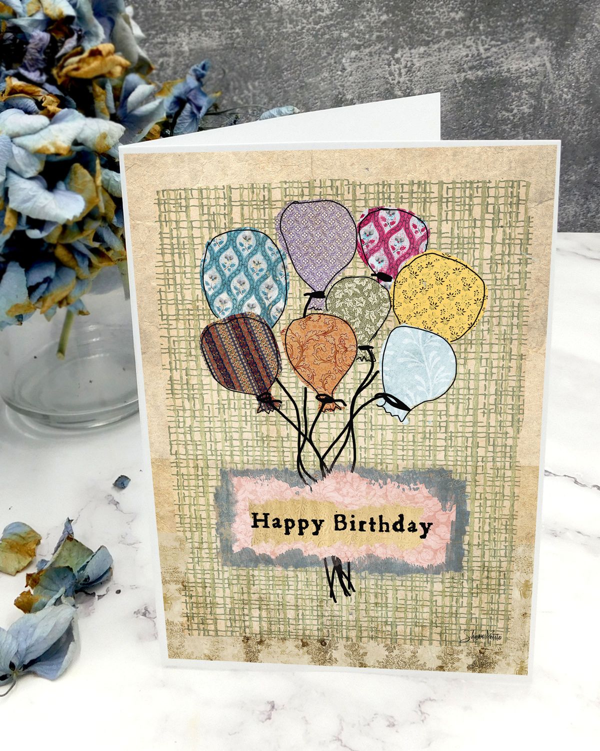 "Happy Birthday" balloons 5x7 card