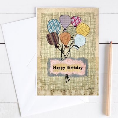 "Happy Birthday" balloons 5x7 card