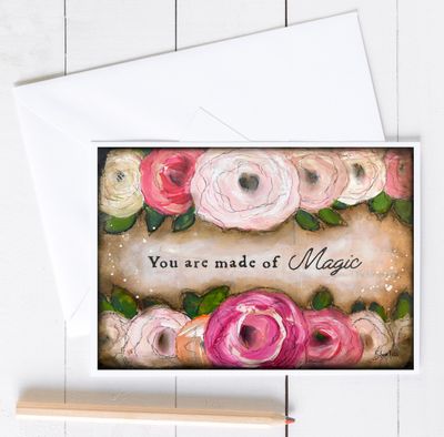 "You are made of magic" angel 7x5 card