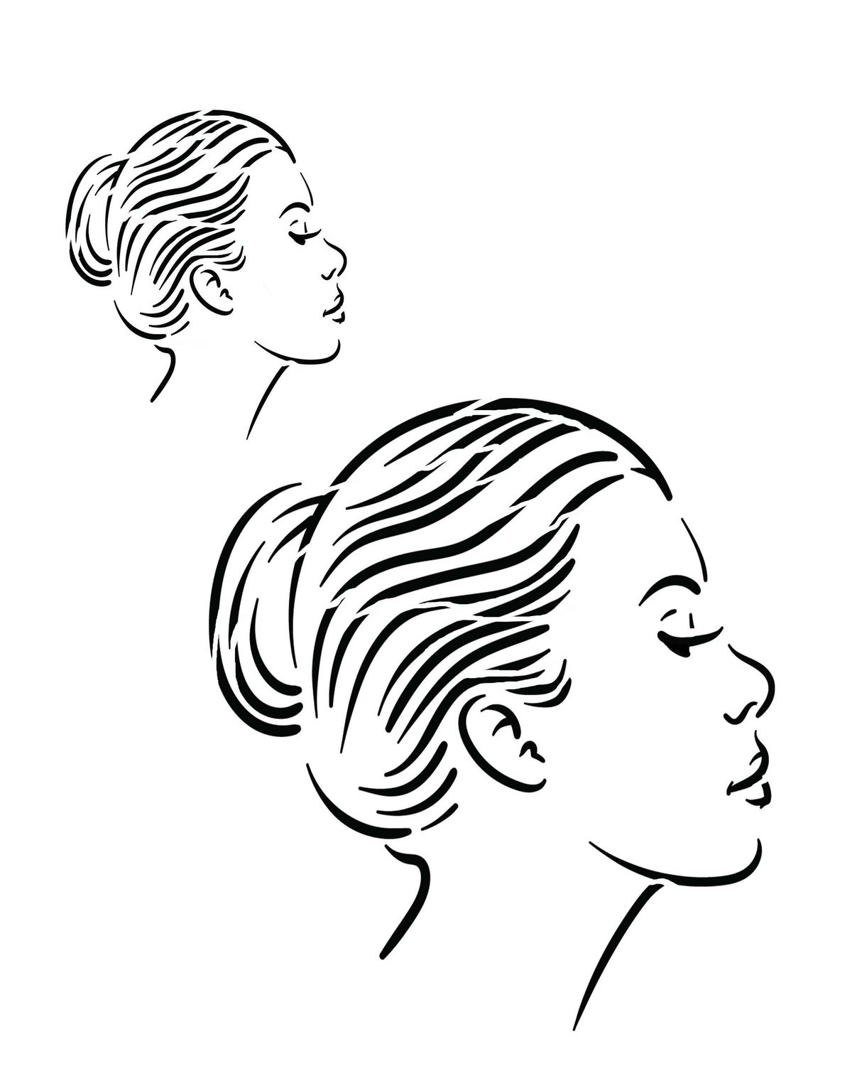 Faces 2 side view stencil 8x10 "CLEARANCE"