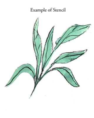 Botanical Leaf 1 stencil 5x8