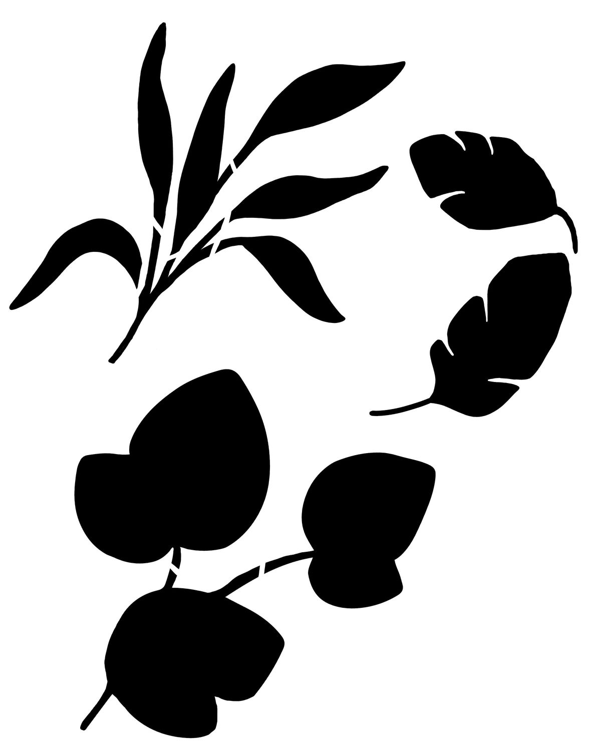 Botanical Leaves stencil 8x10
