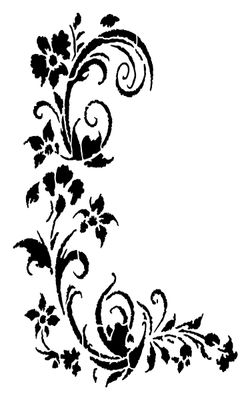 Floral Corner 1 stencil 5x8